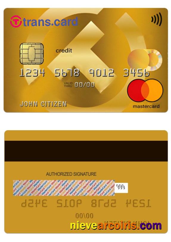 Bulgaria Trans card international credit MasterCard